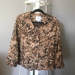 3/4 sleeve print blazer